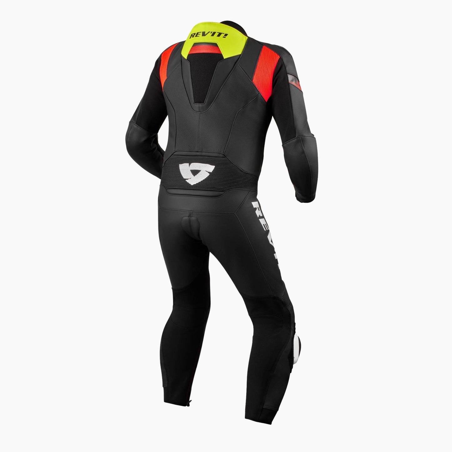 Tuta Intera REV'IT! Argon 2 NERO-GIALLO Neon + Paraschiena Seesoft air livello 2