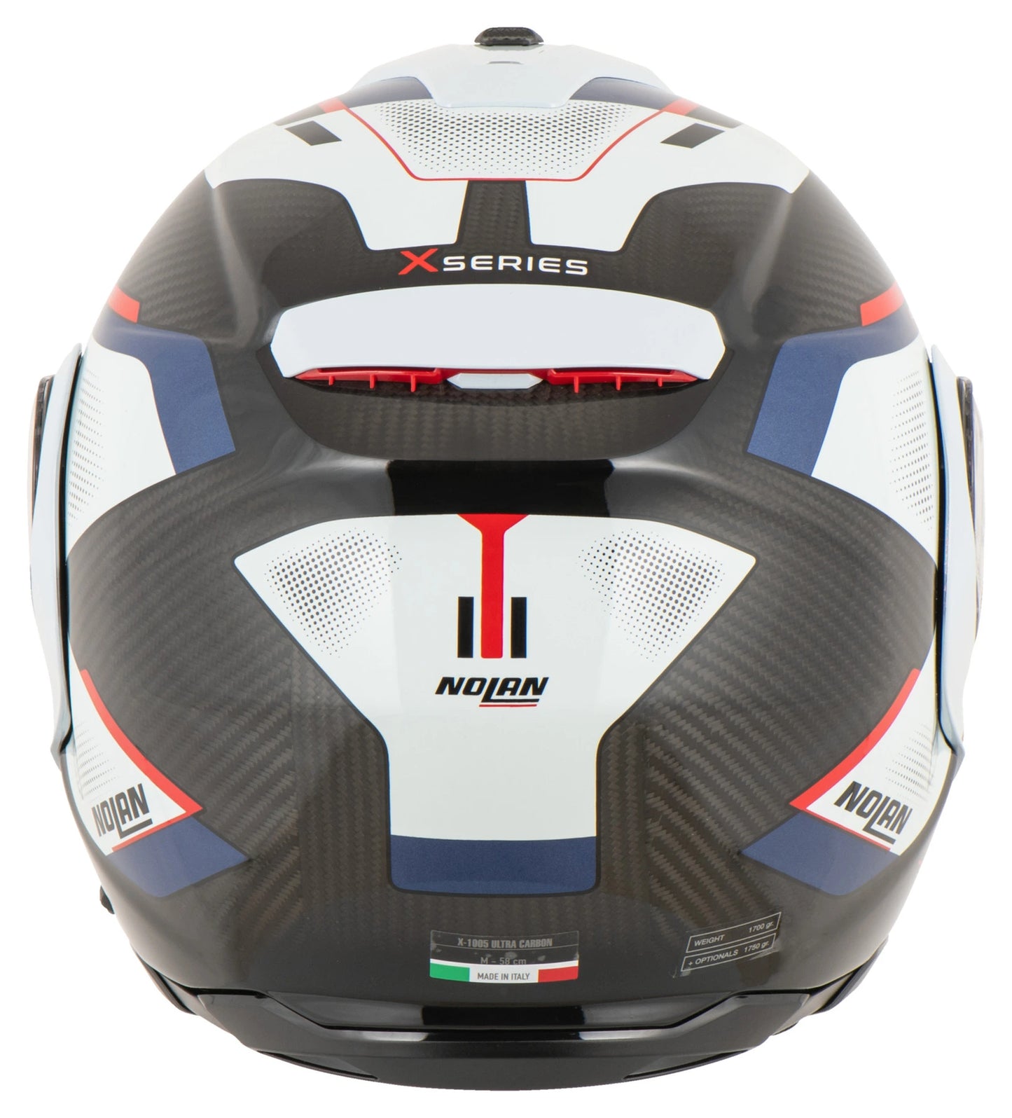 Casco NOLAN X-1005 Ultra Carbon Undercover 43 Carbon / White / Red / Blue / Zephyr White