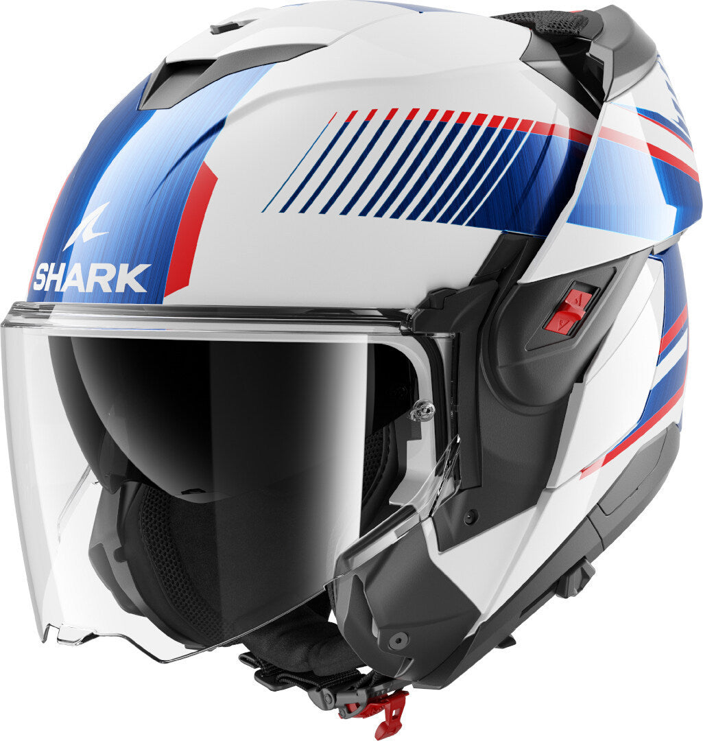 Casco SHARK Ribaltabile OXO SIKTER White Chrome Blue