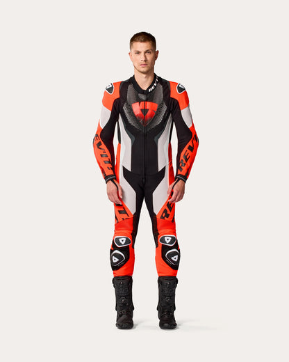 Tuta Rev'it! Intera Hyperspeed 3 - 3600 Grigio Chiaro-Rosso Neon