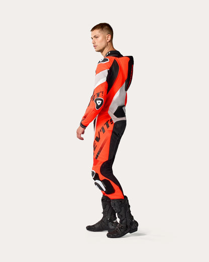 Tuta Rev'it! Intera Hyperspeed 3 - 3600 Grigio Chiaro-Rosso Neon