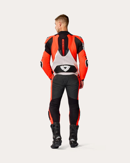 Tuta Rev'it! Intera Hyperspeed 3 - 3600 Grigio Chiaro-Rosso Neon