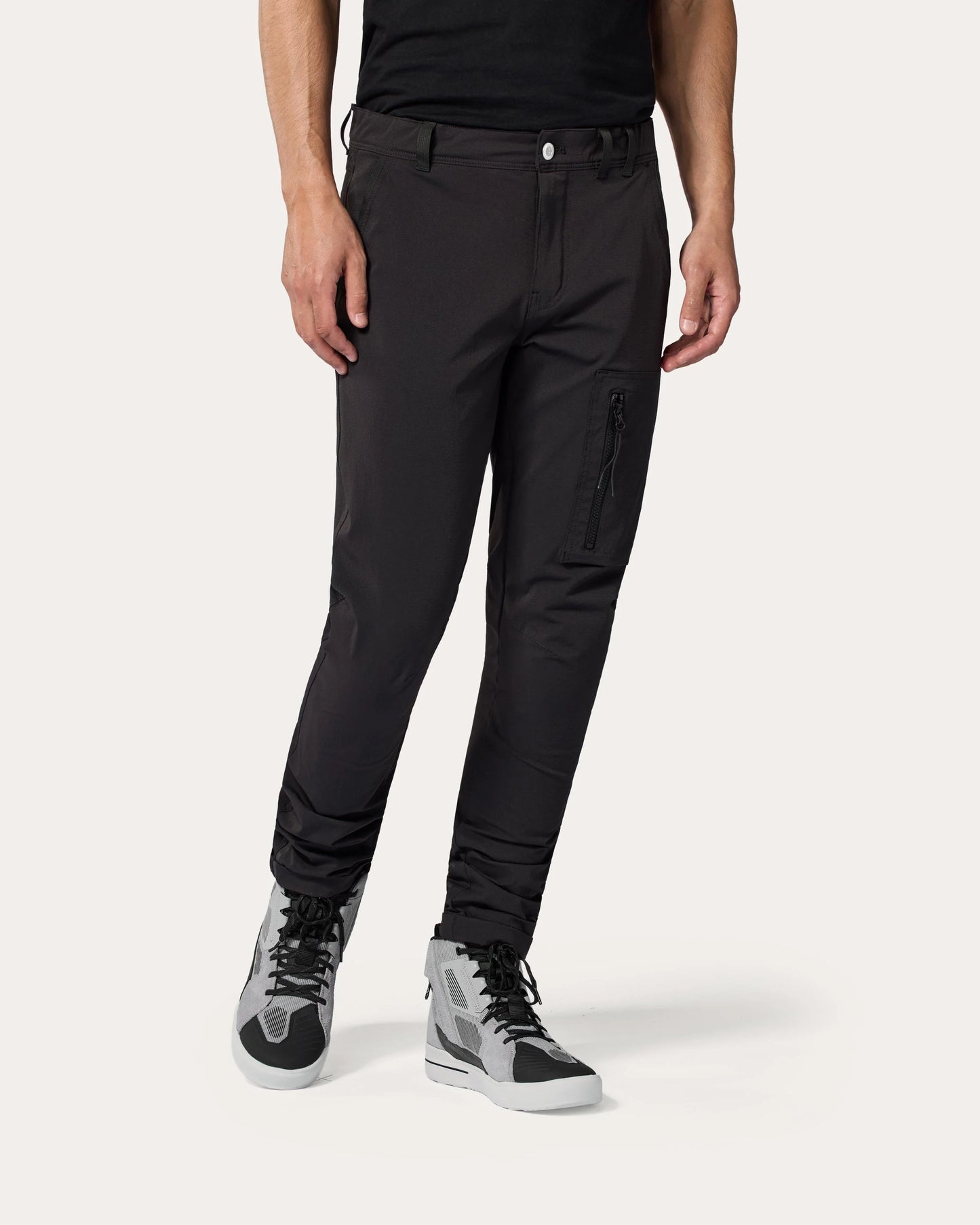 Pantaloni Chino Terry Skinny-Nero