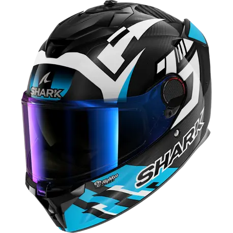 CASCO SHARK SPARTAN GT PRO CARBON ZARCO TRACK RACER Carbon White Blue