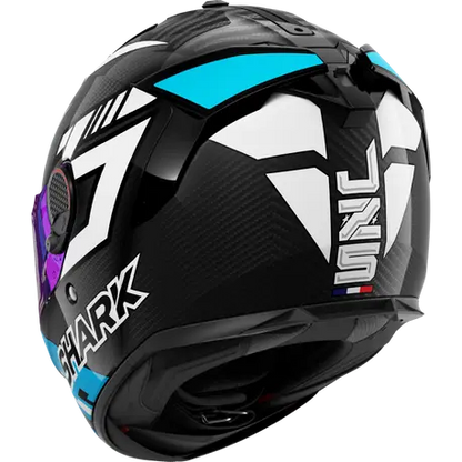 CASCO SHARK SPARTAN GT PRO CARBON ZARCO TRACK RACER Carbon White Blue