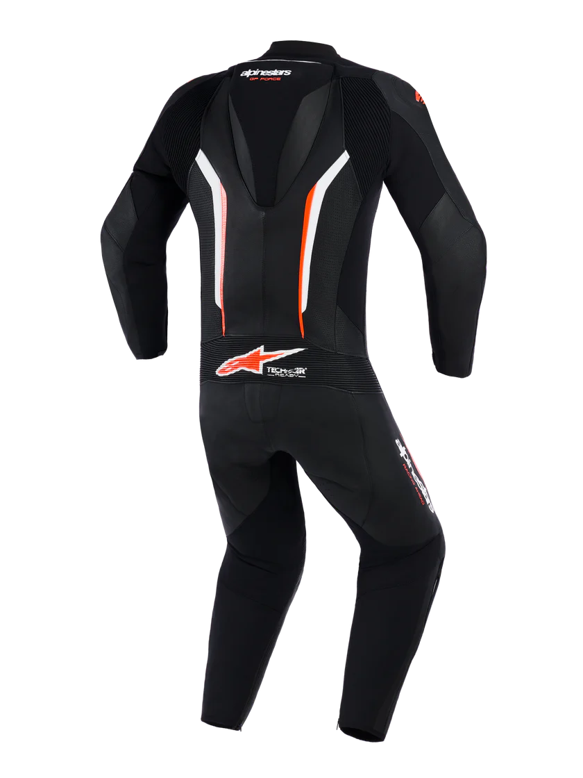 Tuta Alpinestars In Pelle GP Force V2 1 Pezzo - Black White Red Fluo