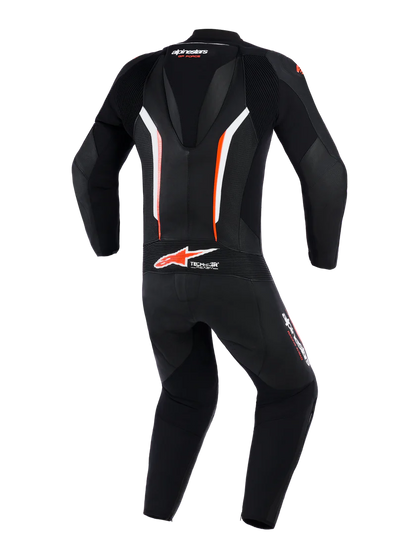 Tuta Alpinestars In Pelle GP Force V2 1 Pezzo - Black White Red Fluo