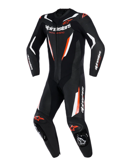 Tuta Alpinestars In Pelle GP Force V2 1 Pezzo - Black White Red Fluo