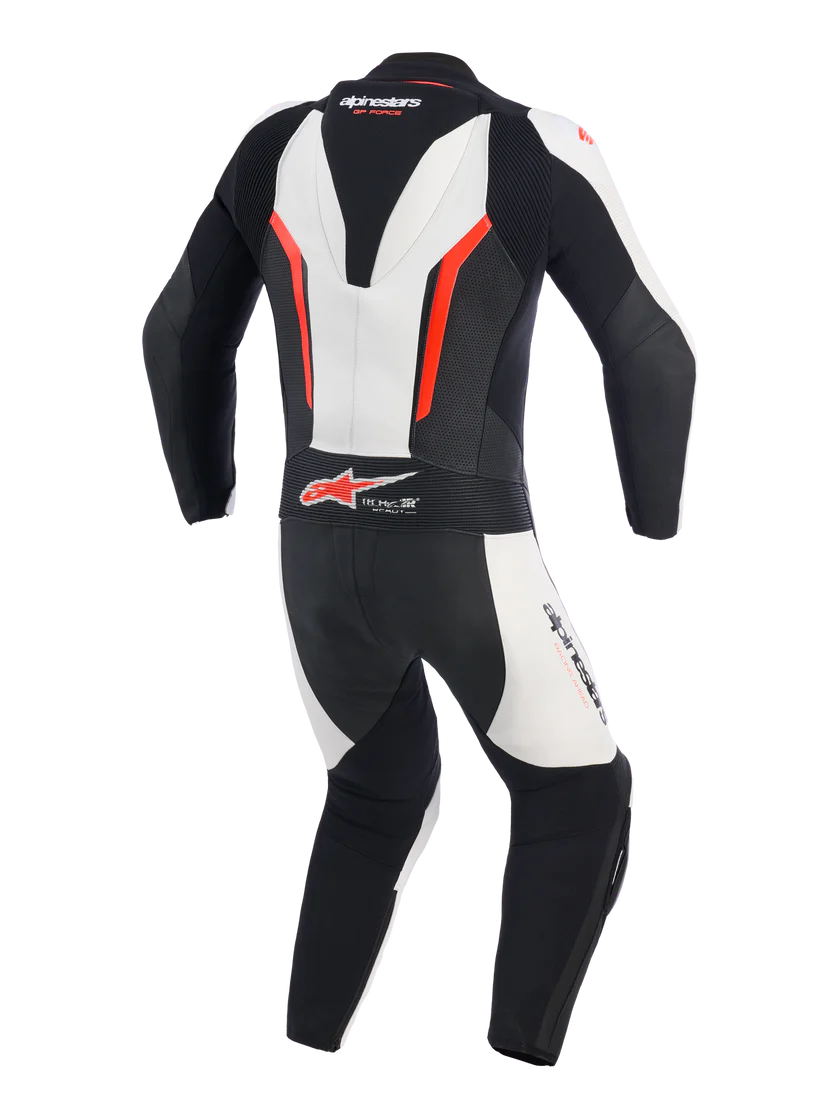 Tuta Alpinestars In Pelle GP Force V2 1 Pezzo - White Black Red Fluo