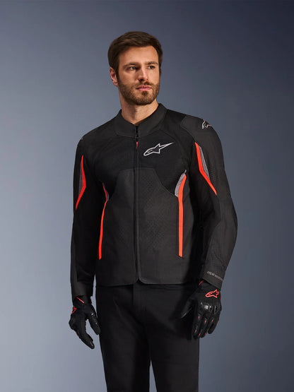 Giacca Alpinestars AST V3 Air-Black Dark Gray Red Fluo