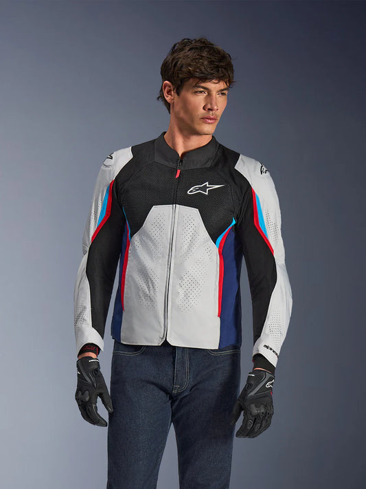 Giacca Alpinestars AST V3 Air-Silver Deep Blue Bright Red