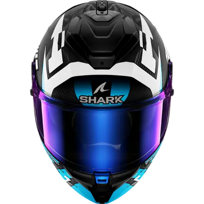 CASCO SHARK SPARTAN GT PRO CARBON ZARCO TRACK RACER Carbon White Blue