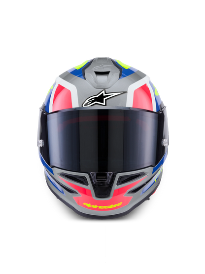 Casco Alpinestars S-R7 Lumen-Silver Black Pink Yellow Fluo Glossy