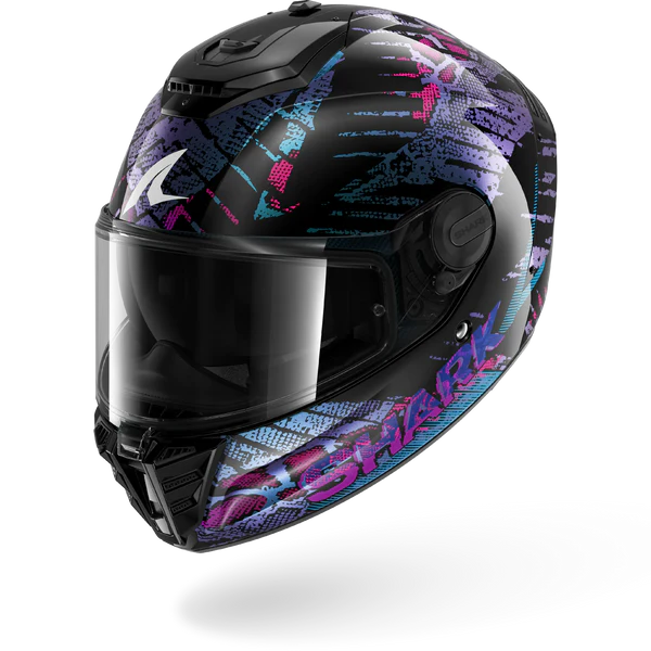 Casco SHARK Spartan RS REPTAIA Black Blue Glitter