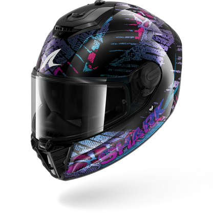 Casco SHARK Spartan RS REPTAIA Black Blue Glitter