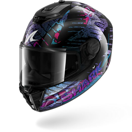 Casco SHARK Spartan RS REPTAIA Black Blue Glitter