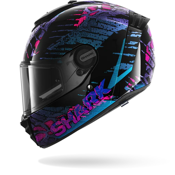 Casco SHARK Spartan RS REPTAIA Black Blue Glitter