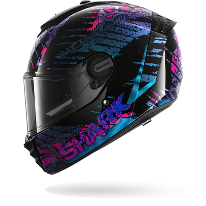 Casco SHARK Spartan RS REPTAIA Black Blue Glitter
