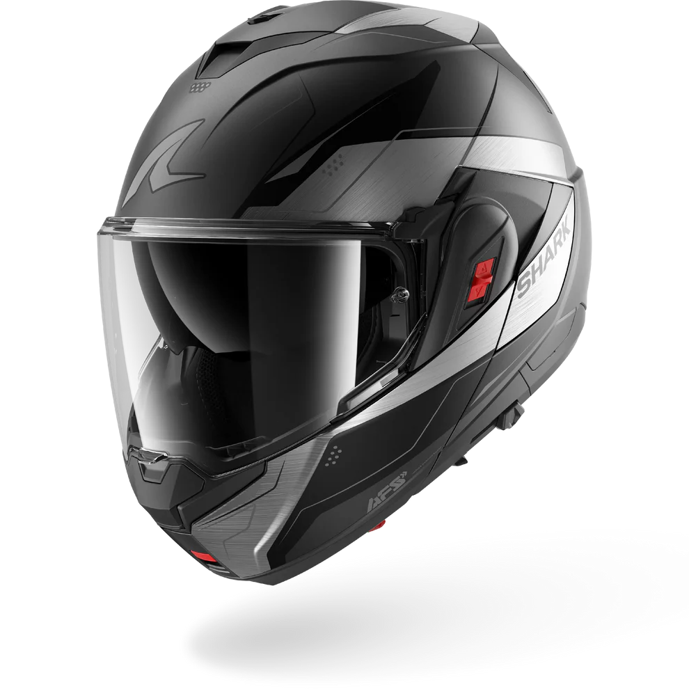 Casco SHARK Ribaltabile OXO MEKARIUM Mat Anthracite Chrom Black
