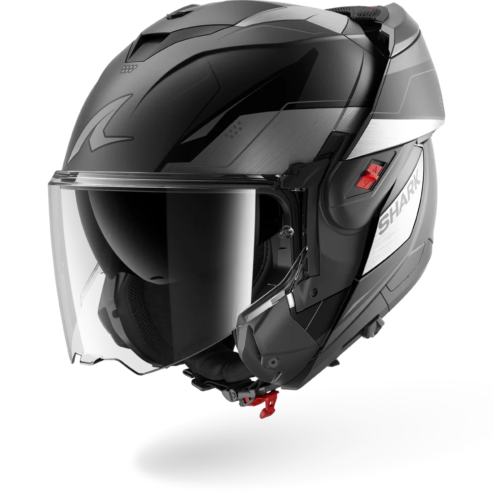 Casco SHARK Ribaltabile OXO MEKARIUM Mat Anthracite Chrom Black